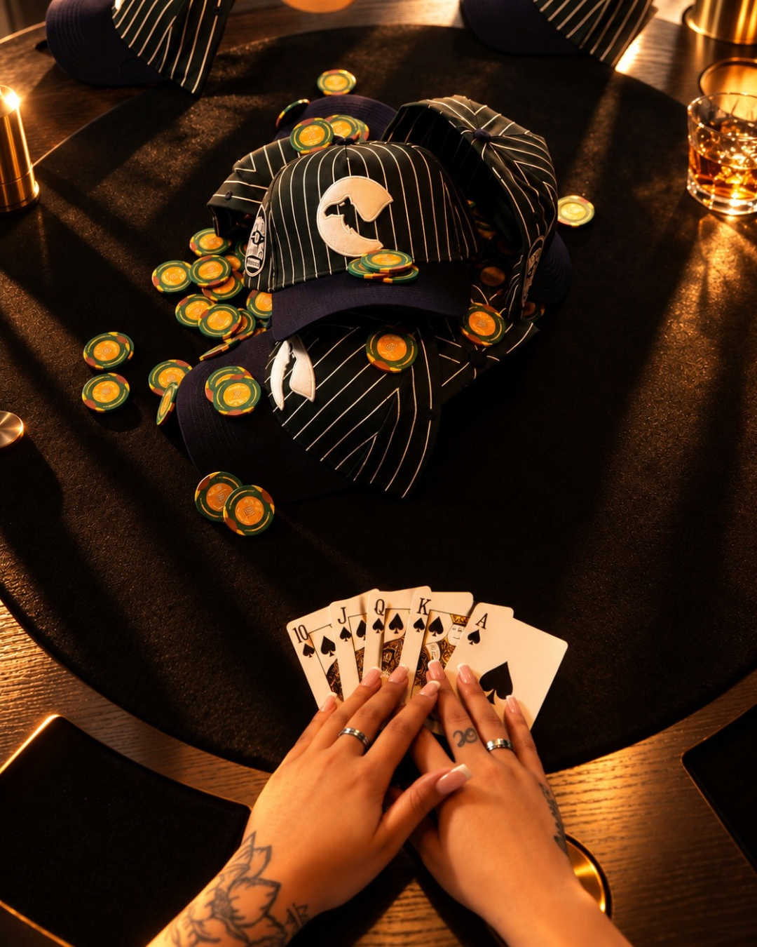 SILENT LEGACY CAP - GREEN & WHITE PINSTRIPES